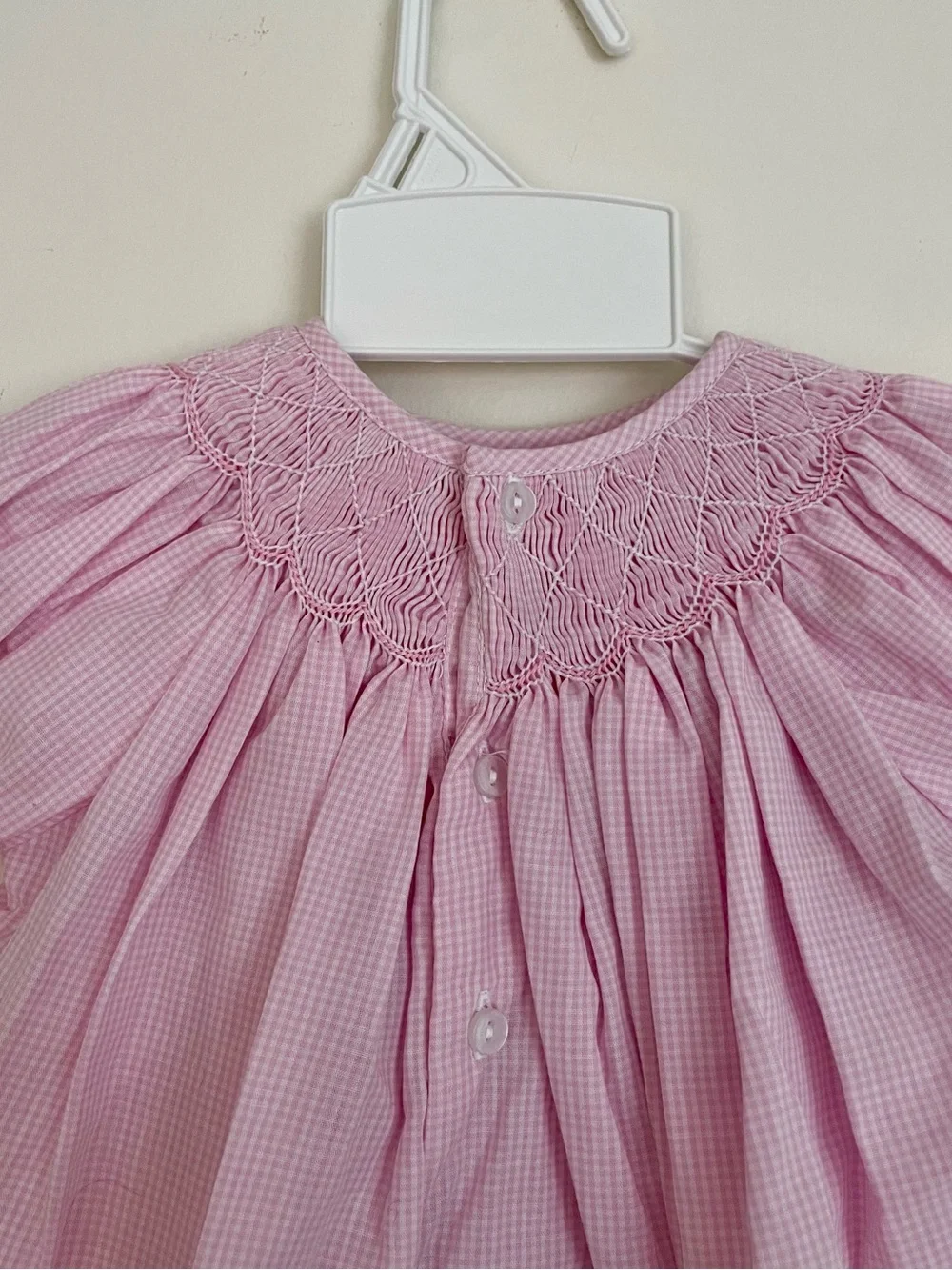 Petit Ami Pink Smocked Baby Dress with Bloomer Set
